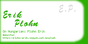 erik plohn business card